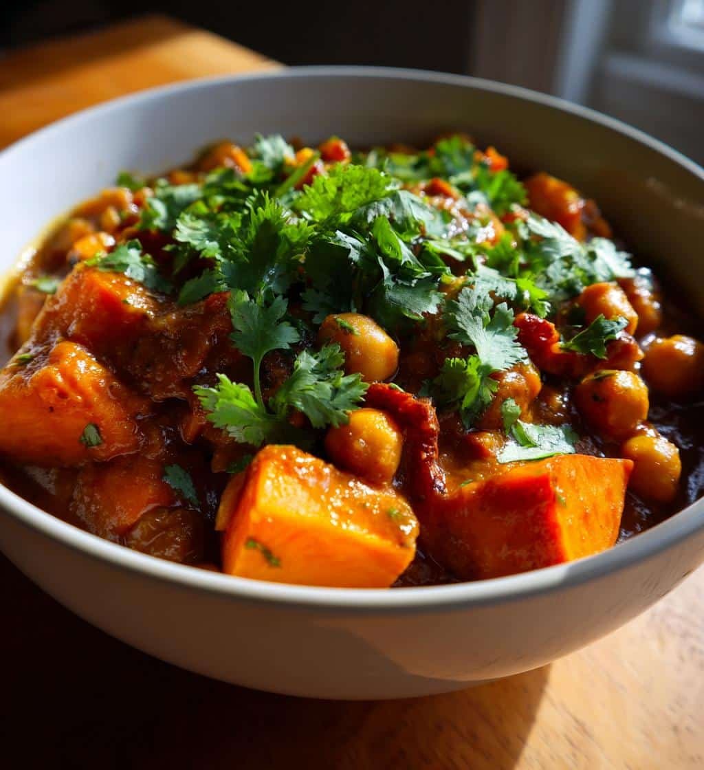 Savor the Dreamy 6-Ingredient Healthy Crockpot Spicy Peanut Stew 4 Healthy Crockpot Spicy Peanut Stew with Chickpeas & Sweet Potato - detail 1