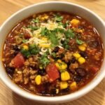 Healthy Crockpot Turkey Taco Soup