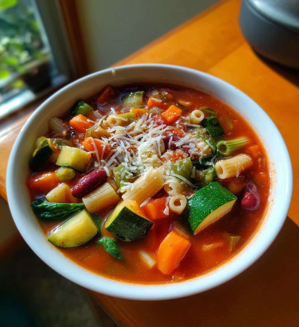Healthy Crockpot Veggie-Packed Minestrone