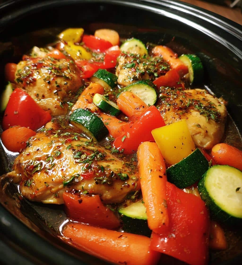 Healthy Crockpot Zesty Italian Chicken & Veggies in Just 4 Steps 4 Healthy Crockpot Zesty Italian Chicken & Veggies - detail 1