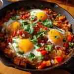 Healthy Delicious Breakfast Sweet Potato Hash with Eggs