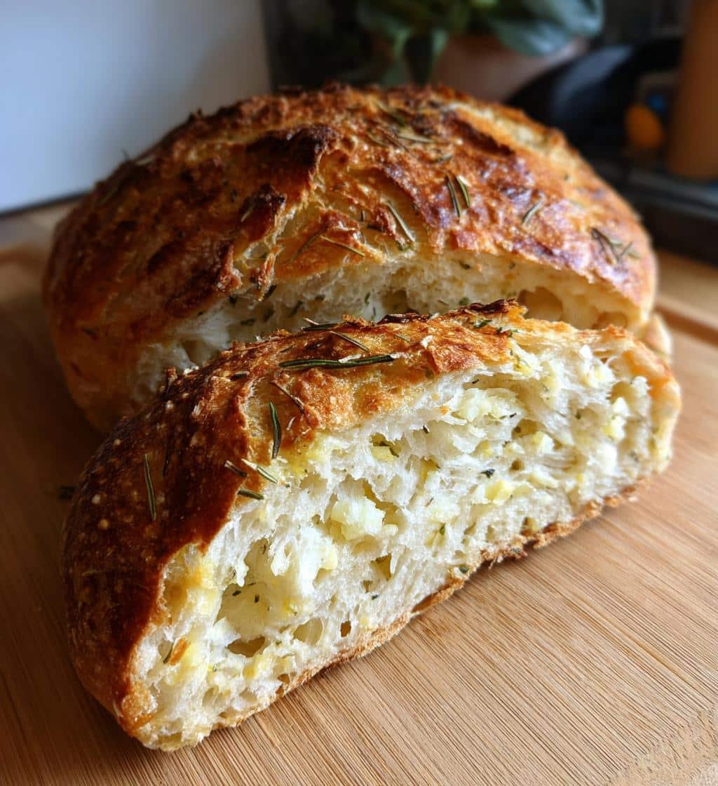 Healthy Dutch Oven Garlic & Herb Bread