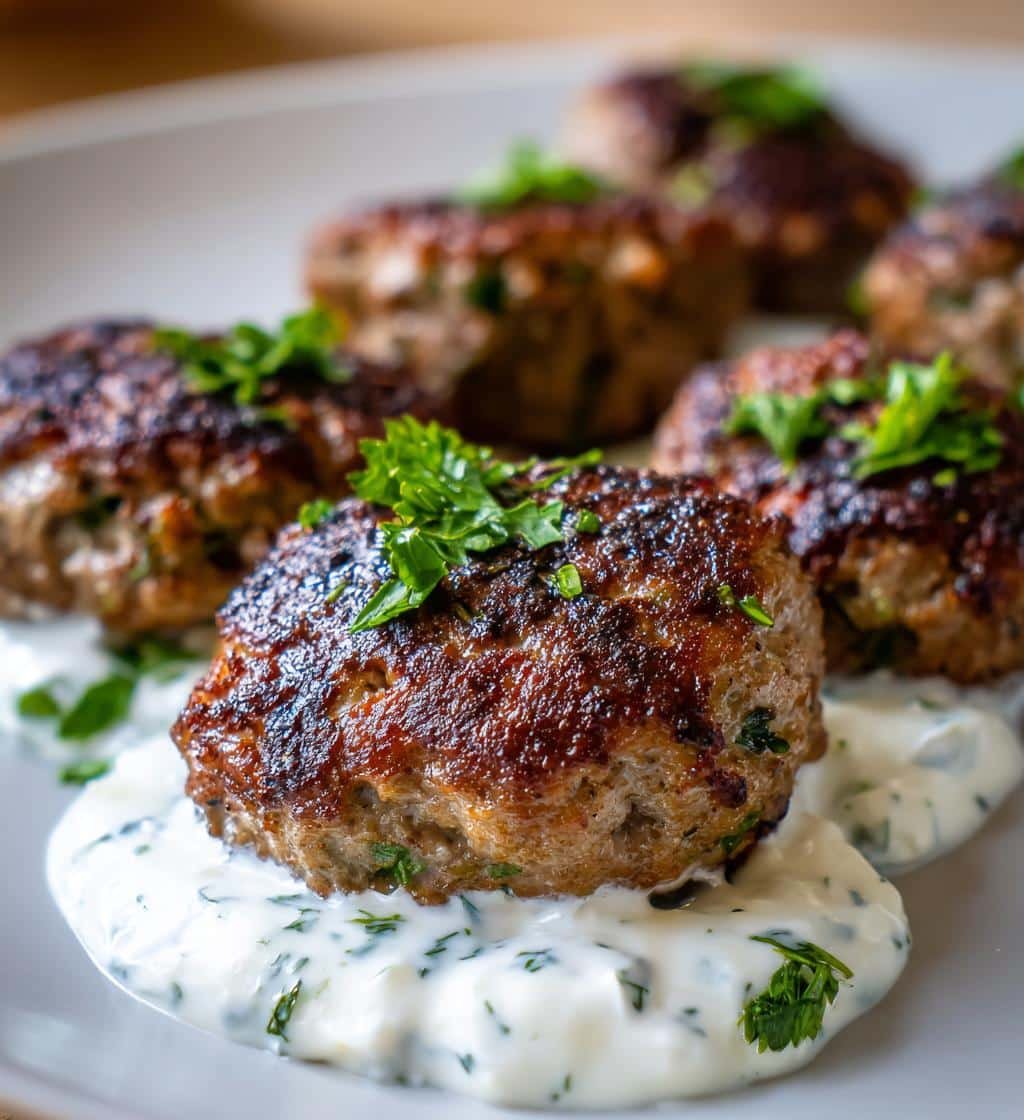 Healthy Easy Beef Kofta Kebabs with Creamy Tzatziki Sauce