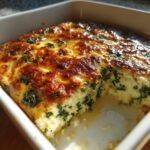 Healthy Easy Cottage Cheese Spinach Casserole (4 Ingredients)