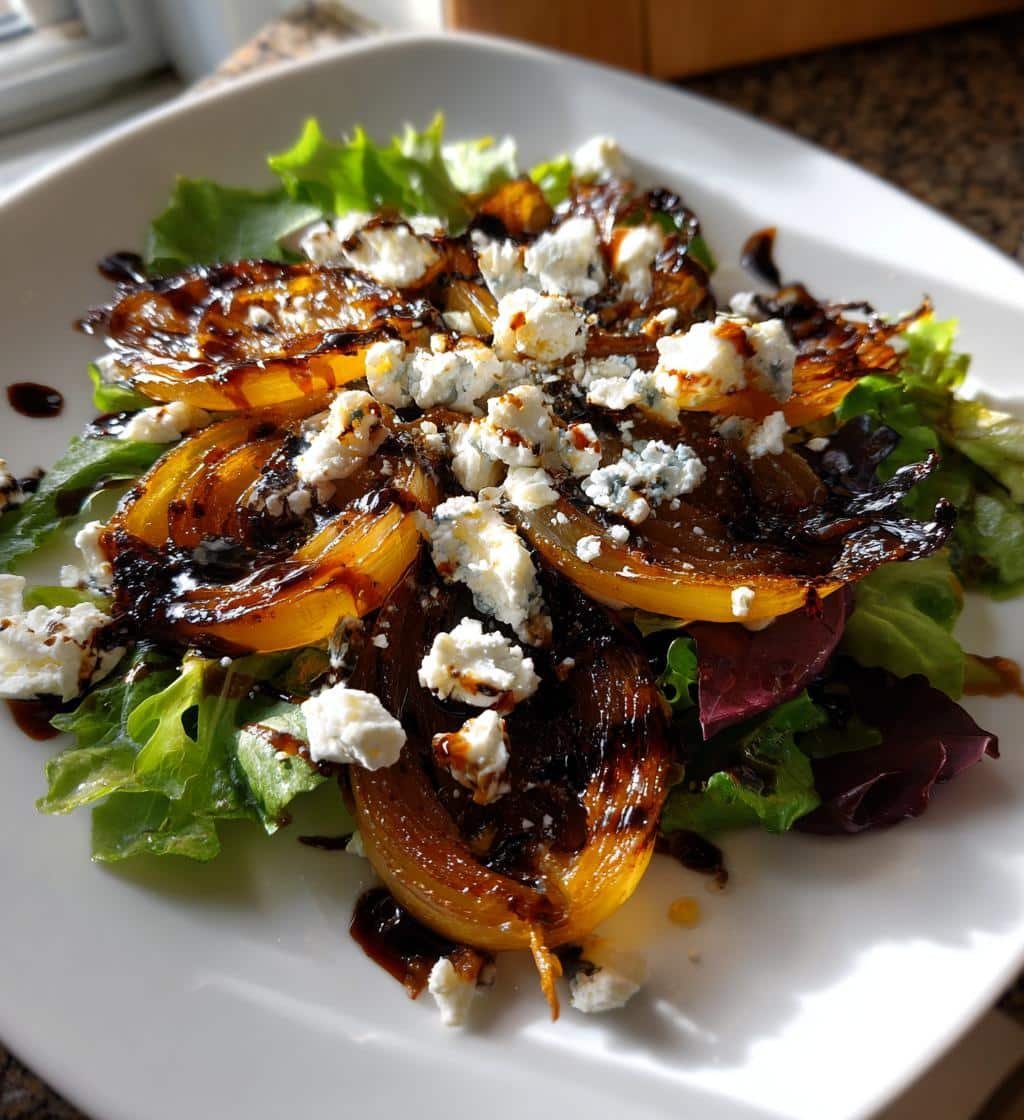 Healthy Easy Roasted Onion and Goat Cheese Salad - detail 1