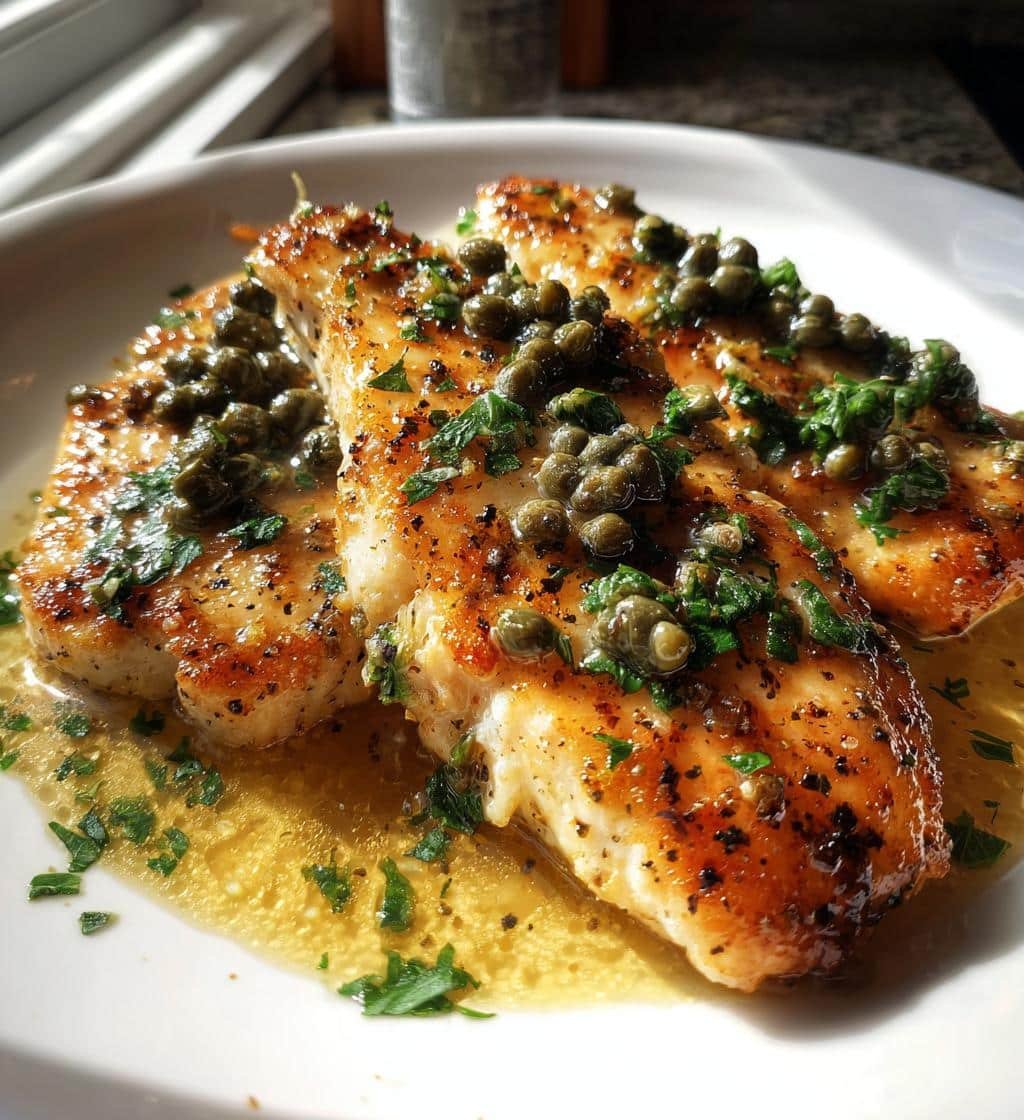 Healthy Flaky Tilapia in Tangy Lemon Caper Sauce