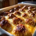 Healthy French Onion Chicken Meatball Casserole