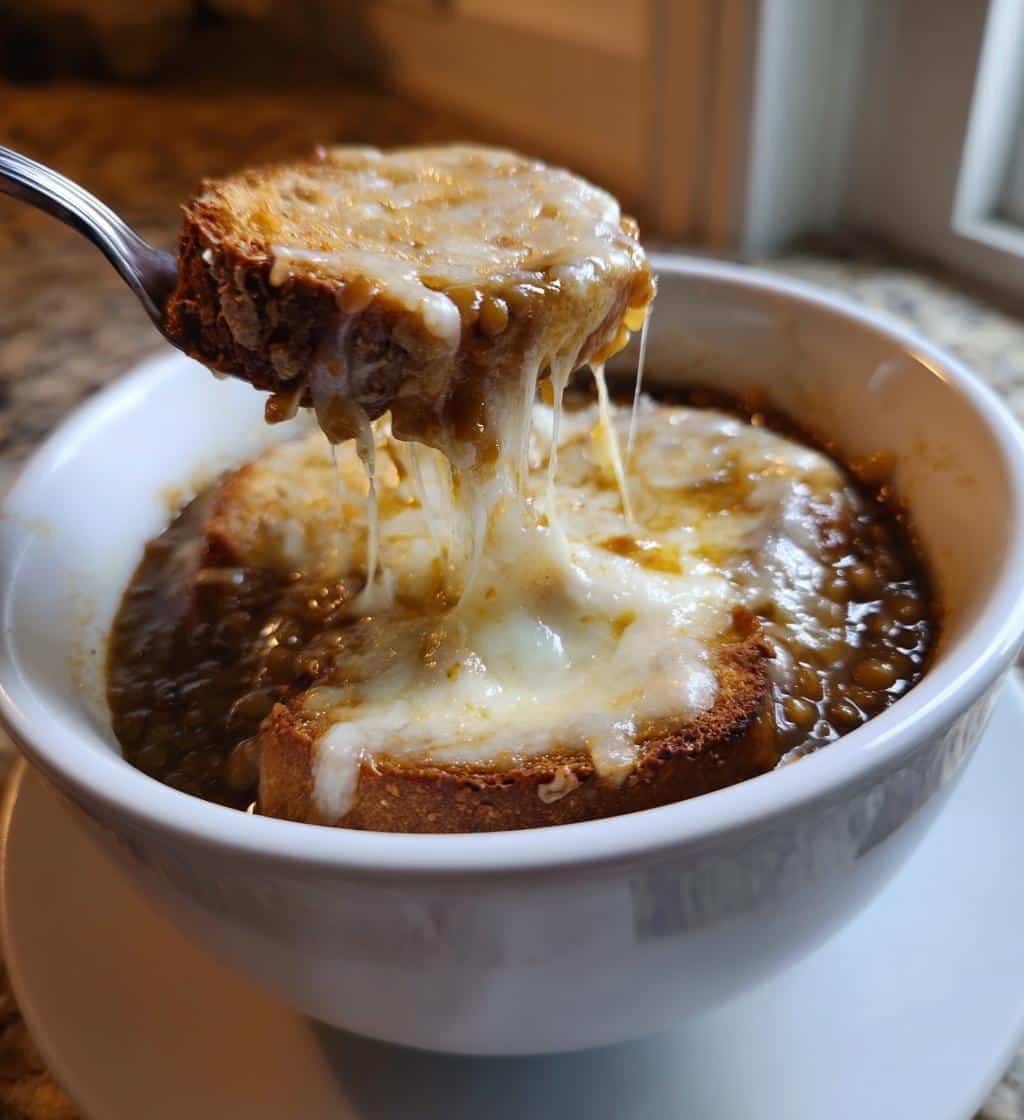 Healthy French Onion Lentil Soup - detail 1