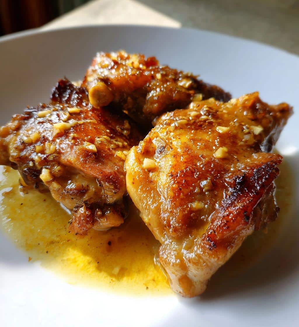 Healthy Garlic Crock Pot Chicken Thight