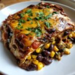 Healthy Green Chile & Bean Enchilada Casserole