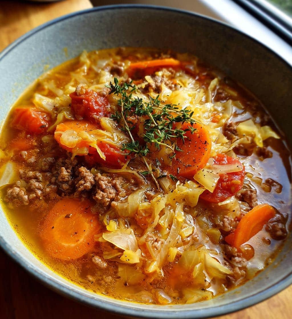 Healthy Ground Beef & Cabbage Soup - detail 1