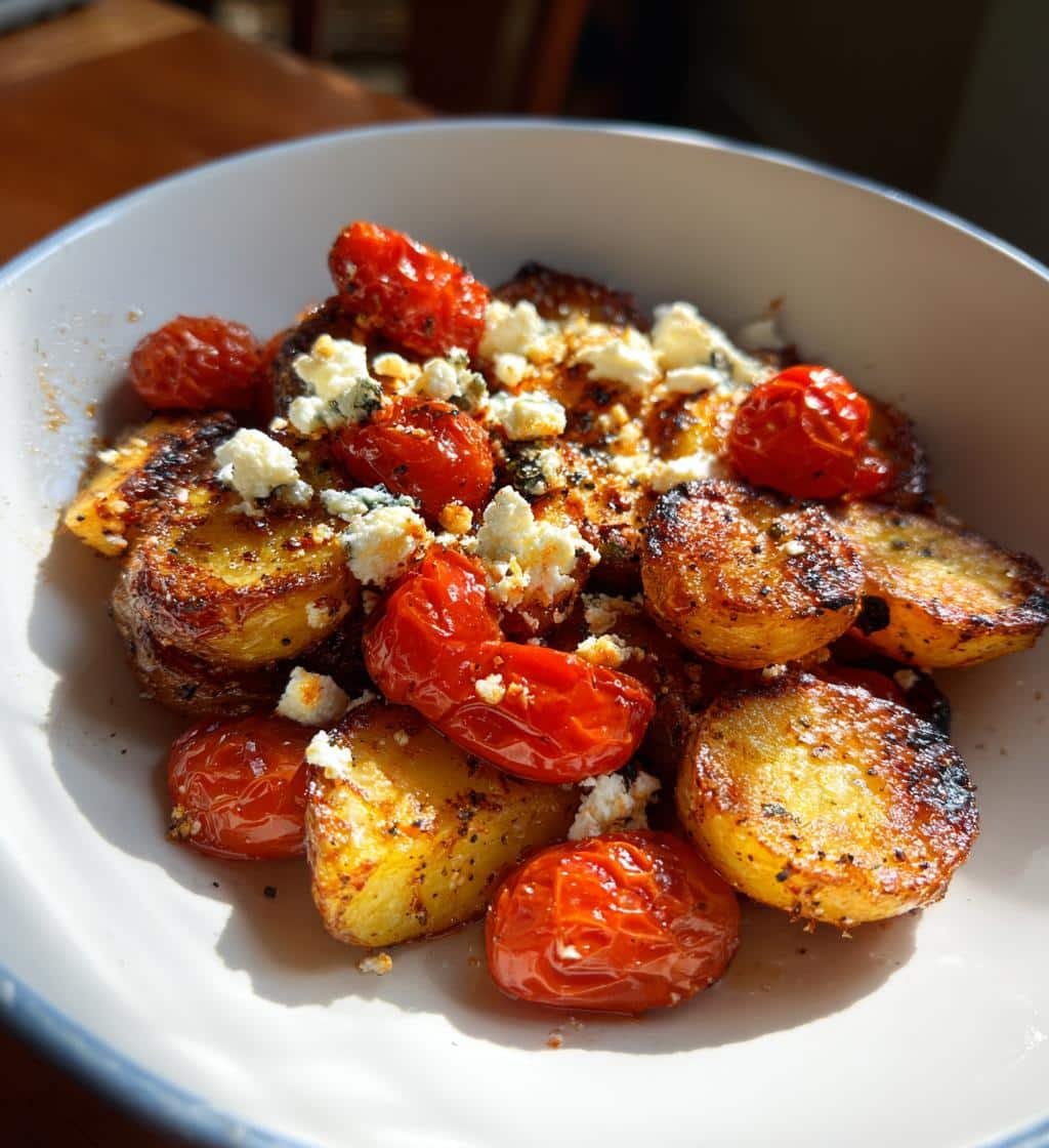 Healthy Homemade Breakfast Potatoes with Feta & Tomato - detail 1
