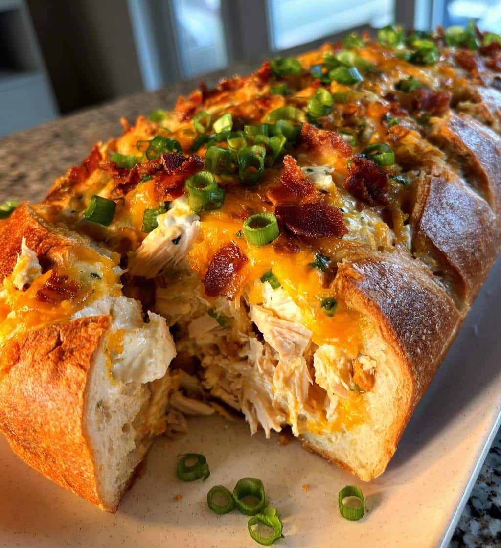 Healthy Homemade Chicken Bacon Ranch Stuffed Bread Bliss 4 Healthy Homemade Chicken Bacon Ranch Stuffed Bread - detail 1