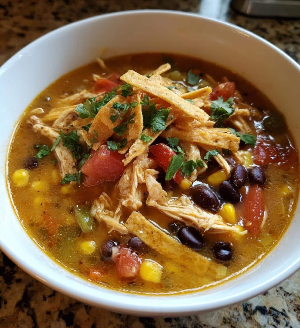 Healthy Homemade Chicken Tortilla Veggie Soup