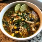 Healthy Homemade Crock Pot Green Enchilada Chicken Soup