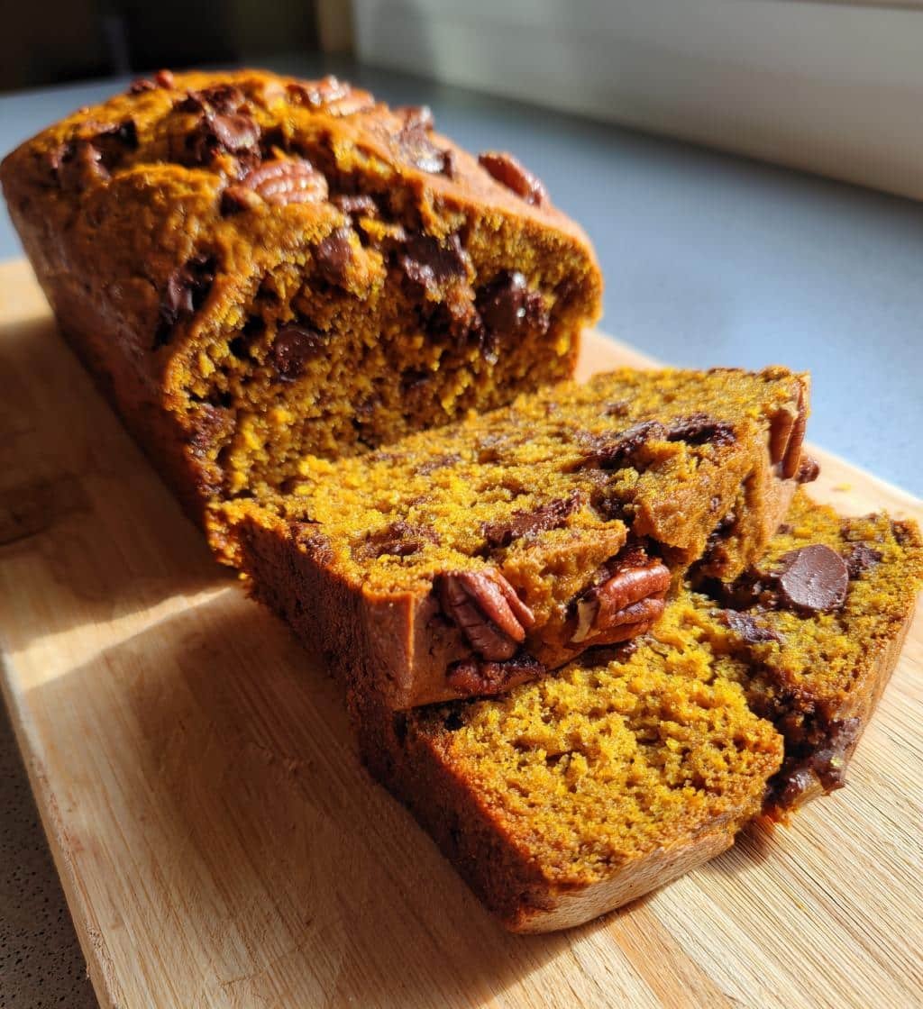 Healthy Homemade Pumpkin Chocolate Pecan Bread