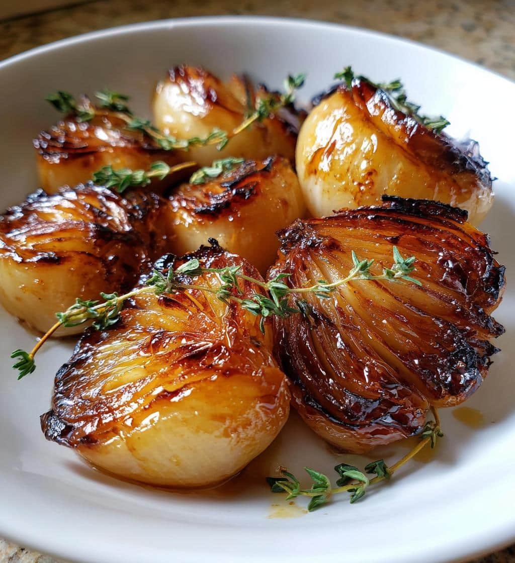 Healthy Honey Garlic Roasted Onions
