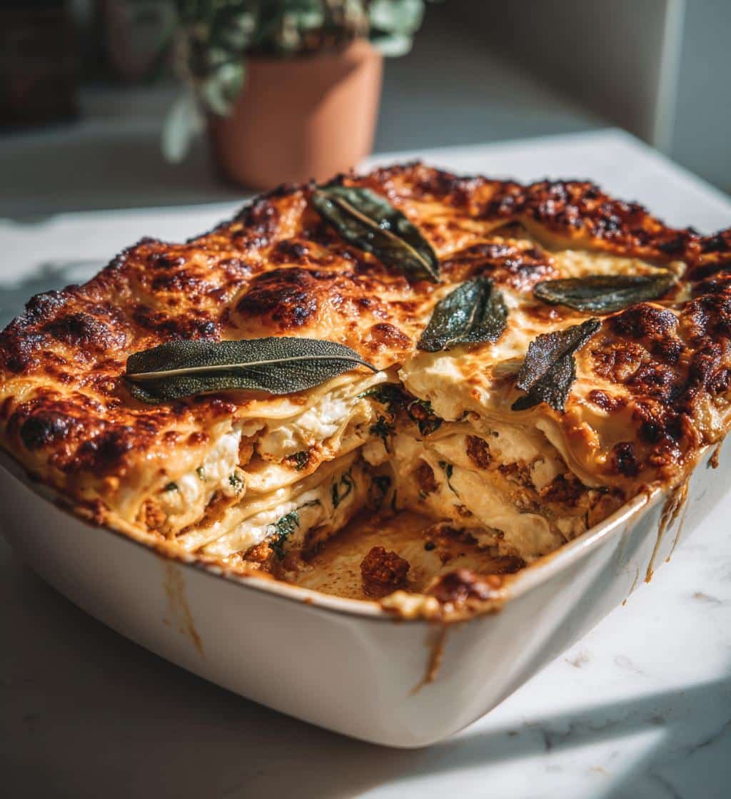 Healthy Lasagna with Brown Butter Sage Sauce