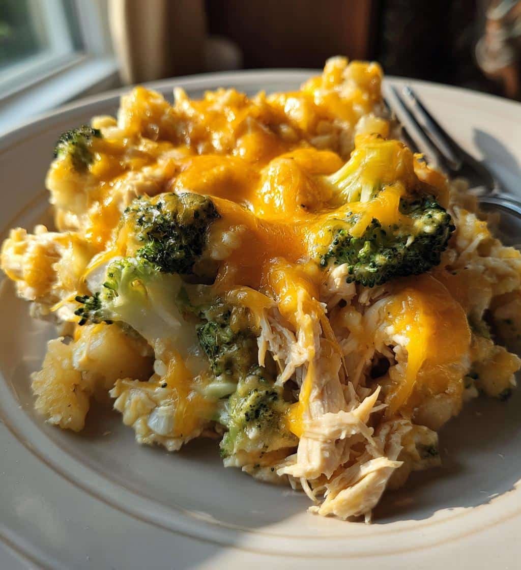 Healthy Loaded Cheesy Chicken Potato Casserole