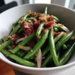Healthy Loaded Green Bean Salad with Bacon and Cheddar