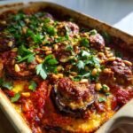 Healthy Mediterranean Eggplant Kafta Casserole