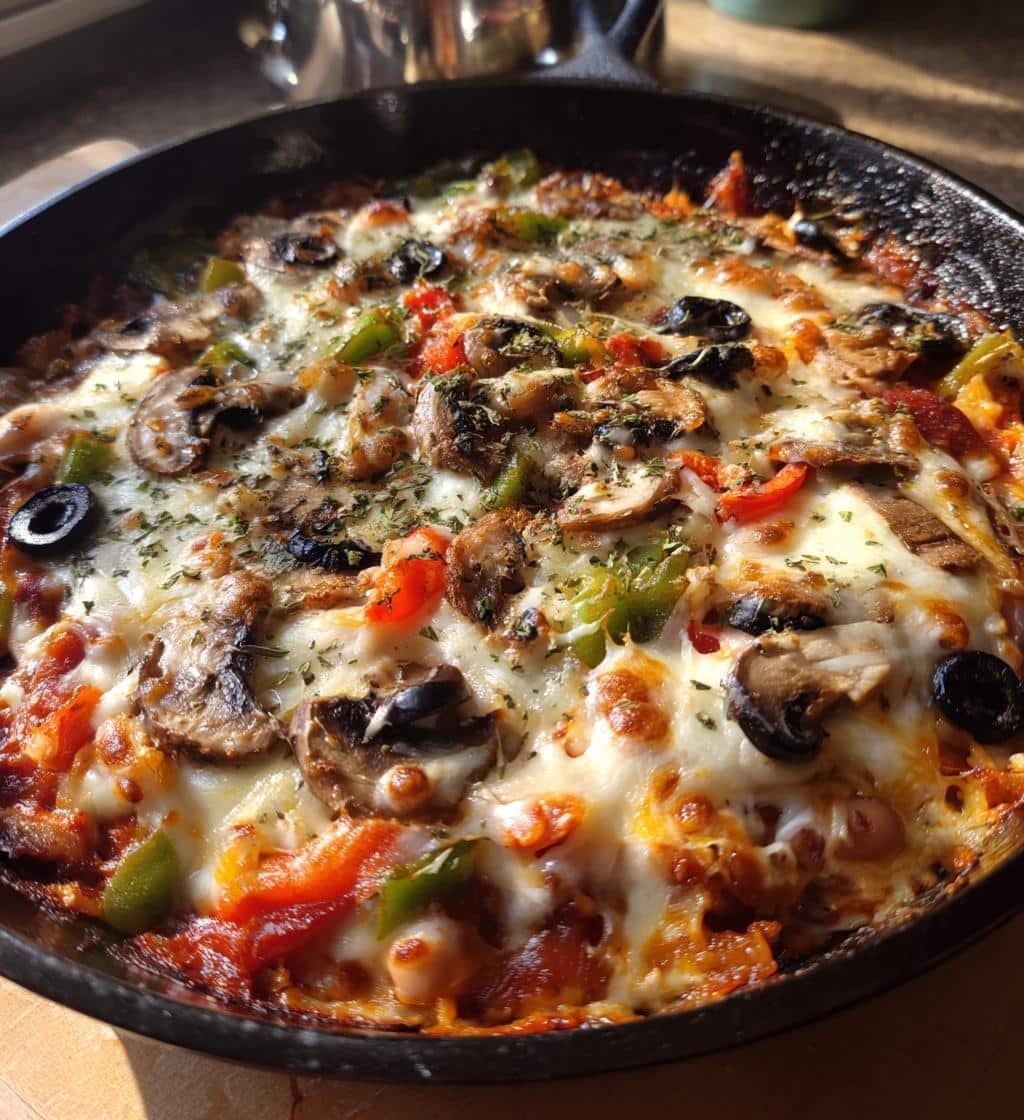 Healthy Pizza Beans Skillet Casserole