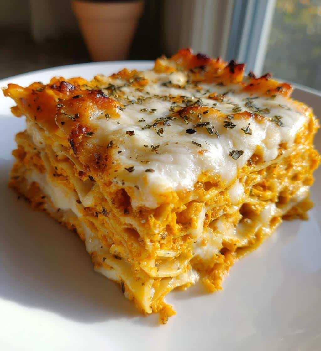 Healthy Pumpkin Alfredo Lasagna - detail 1