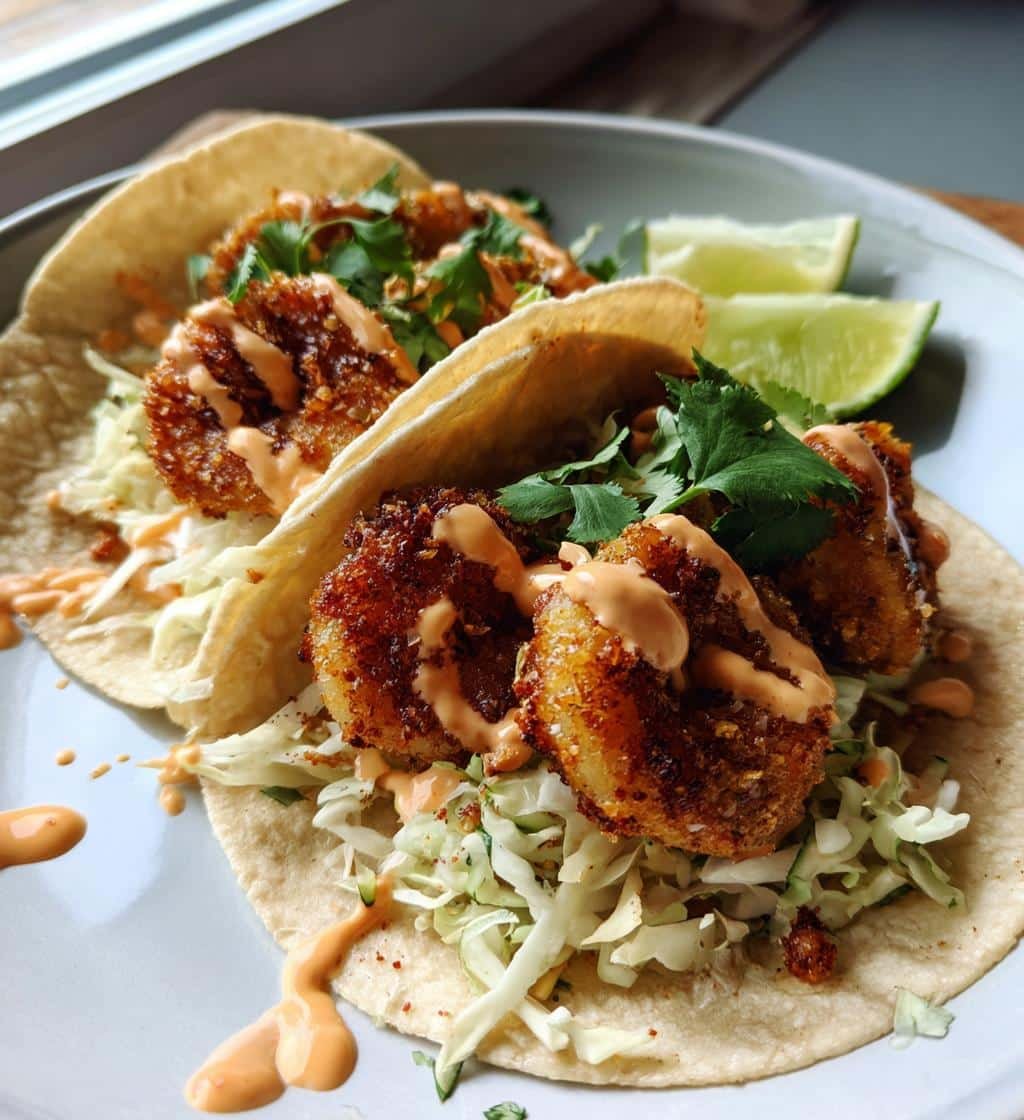 Healthy Quick Bang Bang Shrimp Tacos