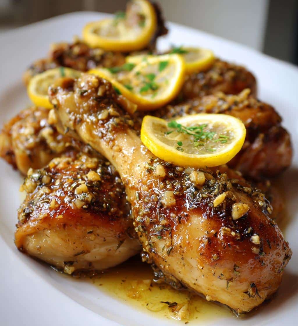 Healthy Quick Crockpot Herb Lemon Garlic Drumsticks - detail 1