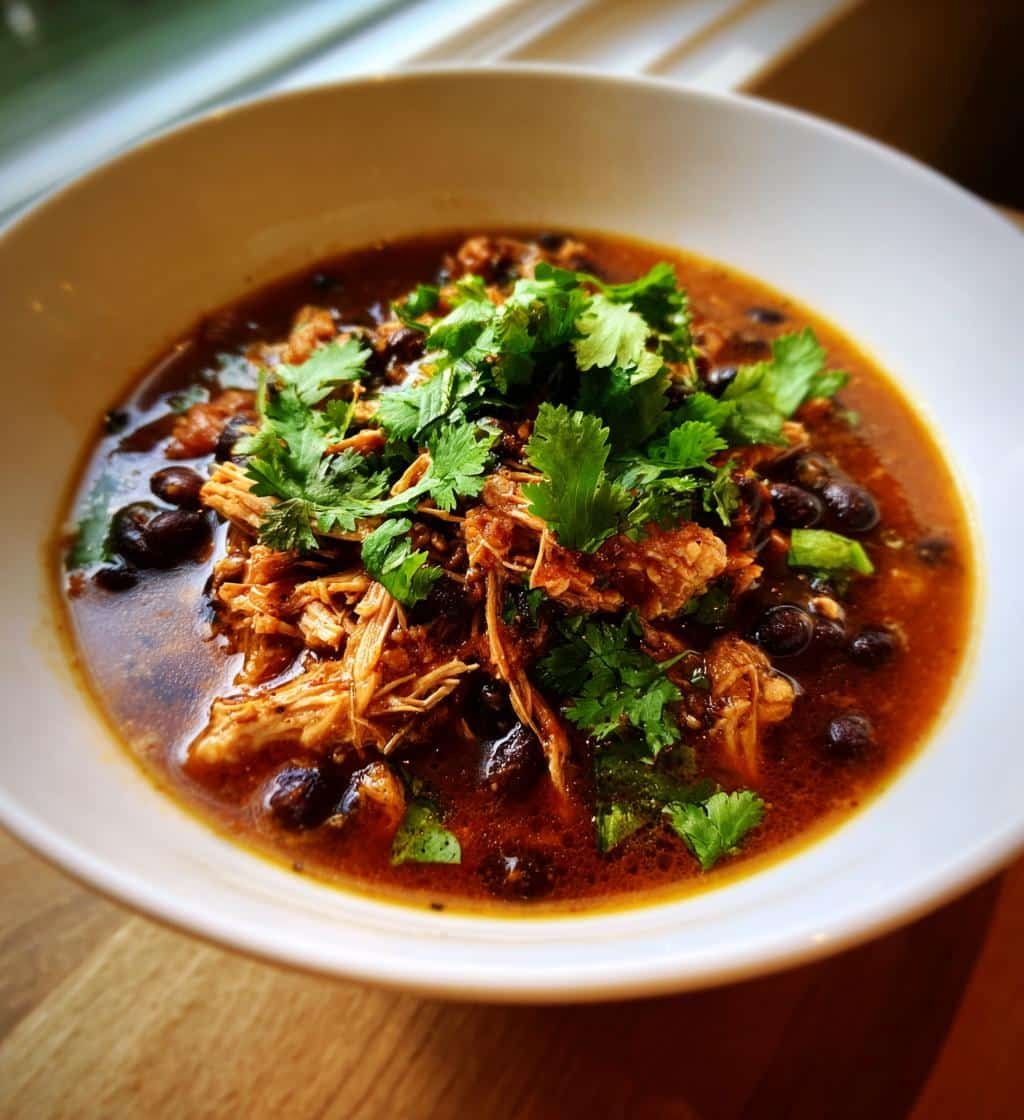 Healthy Quick Crockpot Lime Cilantro Chicken & Black Beans