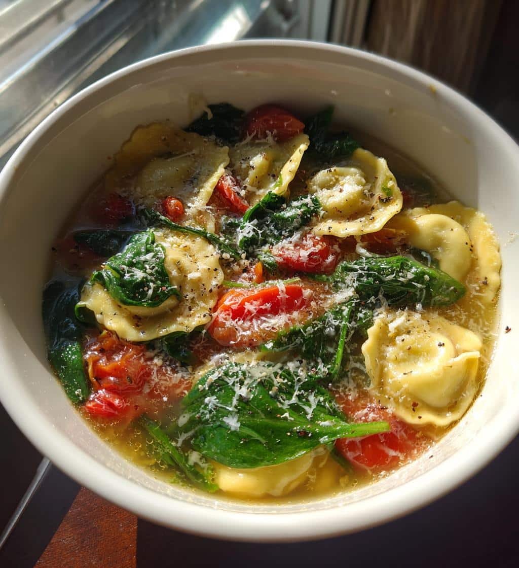 Healthy Ravioli Soup - detail 1