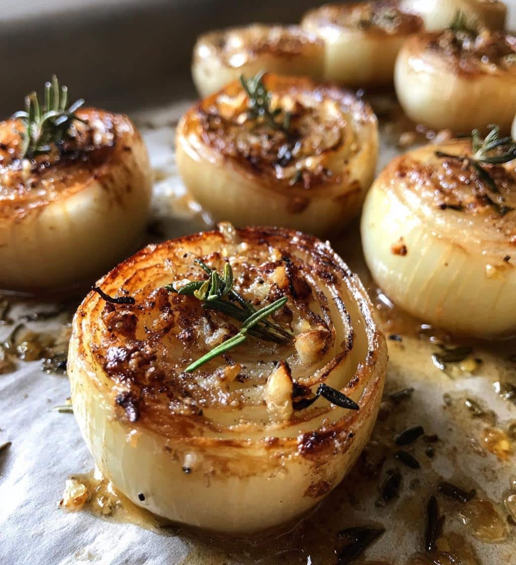 Healthy Rosemary and Garlic Roasted Onions