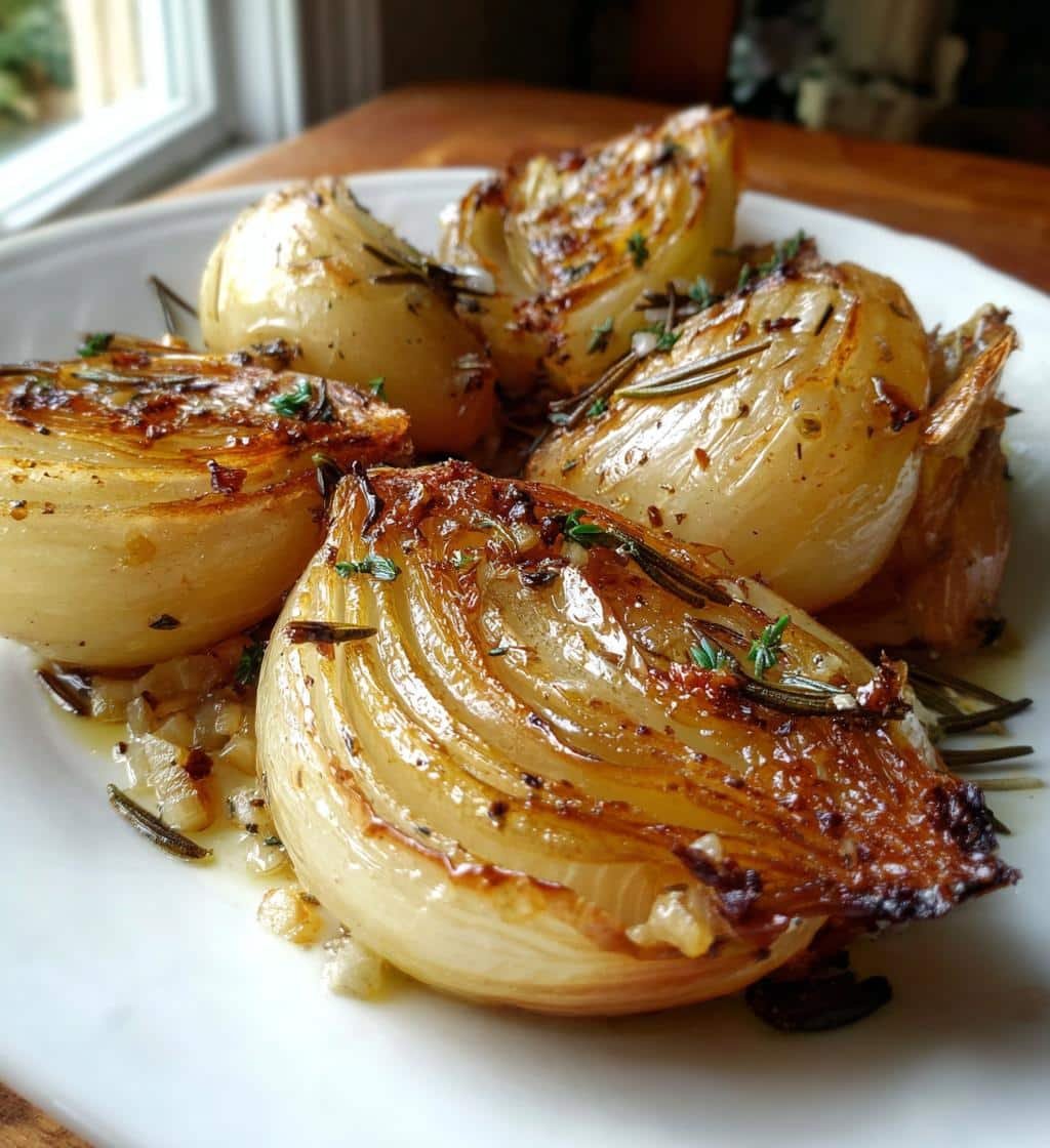 Healthy Rosemary and Garlic Roasted Onions