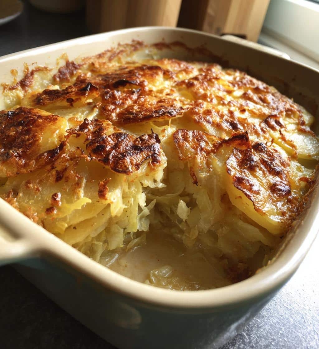 Healthy Scalloped Potato Cabbage Casserole (Vegan)