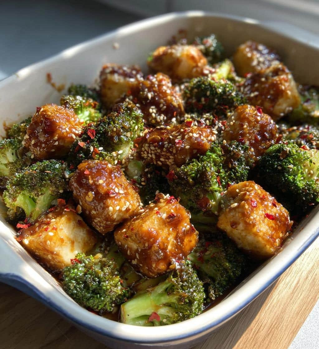 Healthy Sesame Tofu Broccoli Casserole