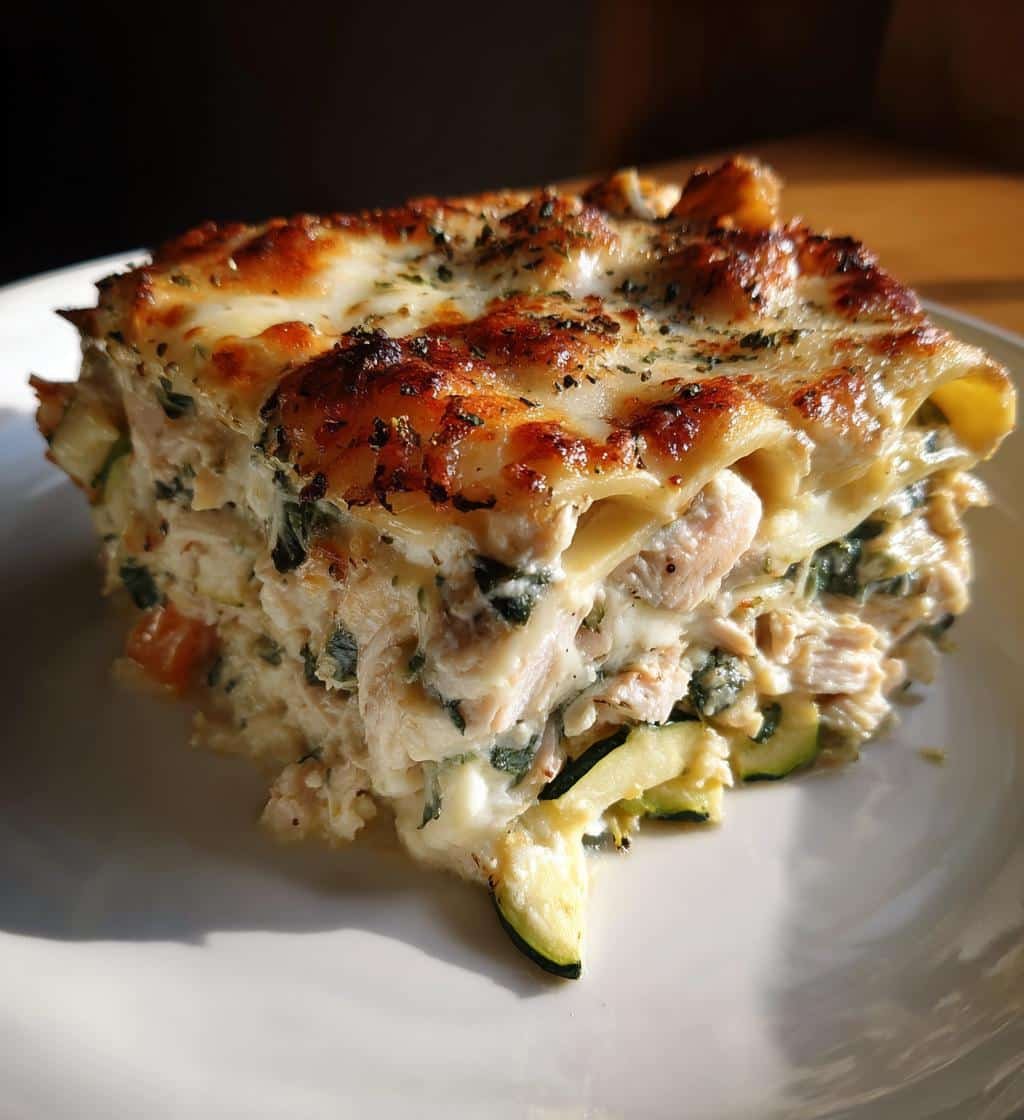 Healthy Slow Cooker White Chicken Lasagna