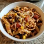 Healthy Slow cooker chicken enchilada pasta