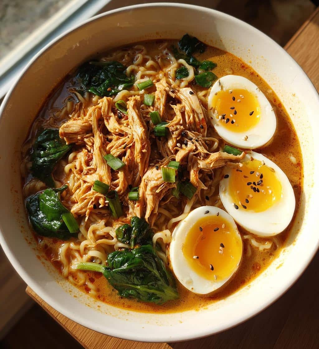 Healthy Spicy & Creamy Chicken Ramen
