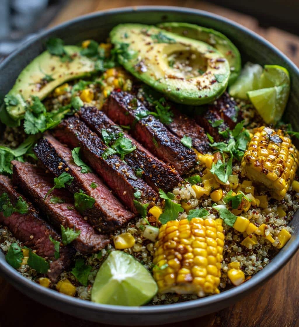 Healthy Steak Avocado Roasted Corn Bowl - detail 1