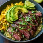 Healthy Steak Avocado Roasted Corn Bowl