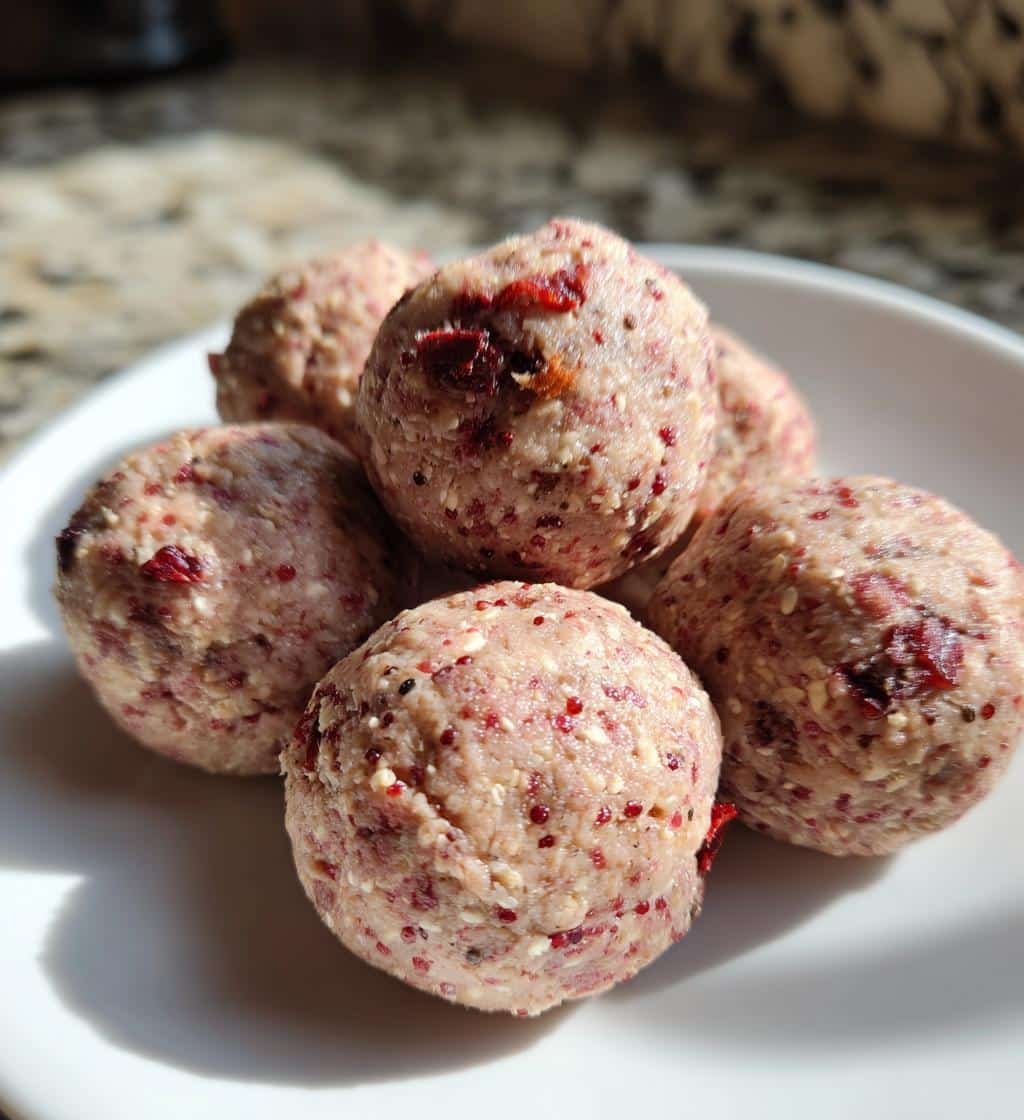 Healthy Strawberry Vanilla Protein Balls
