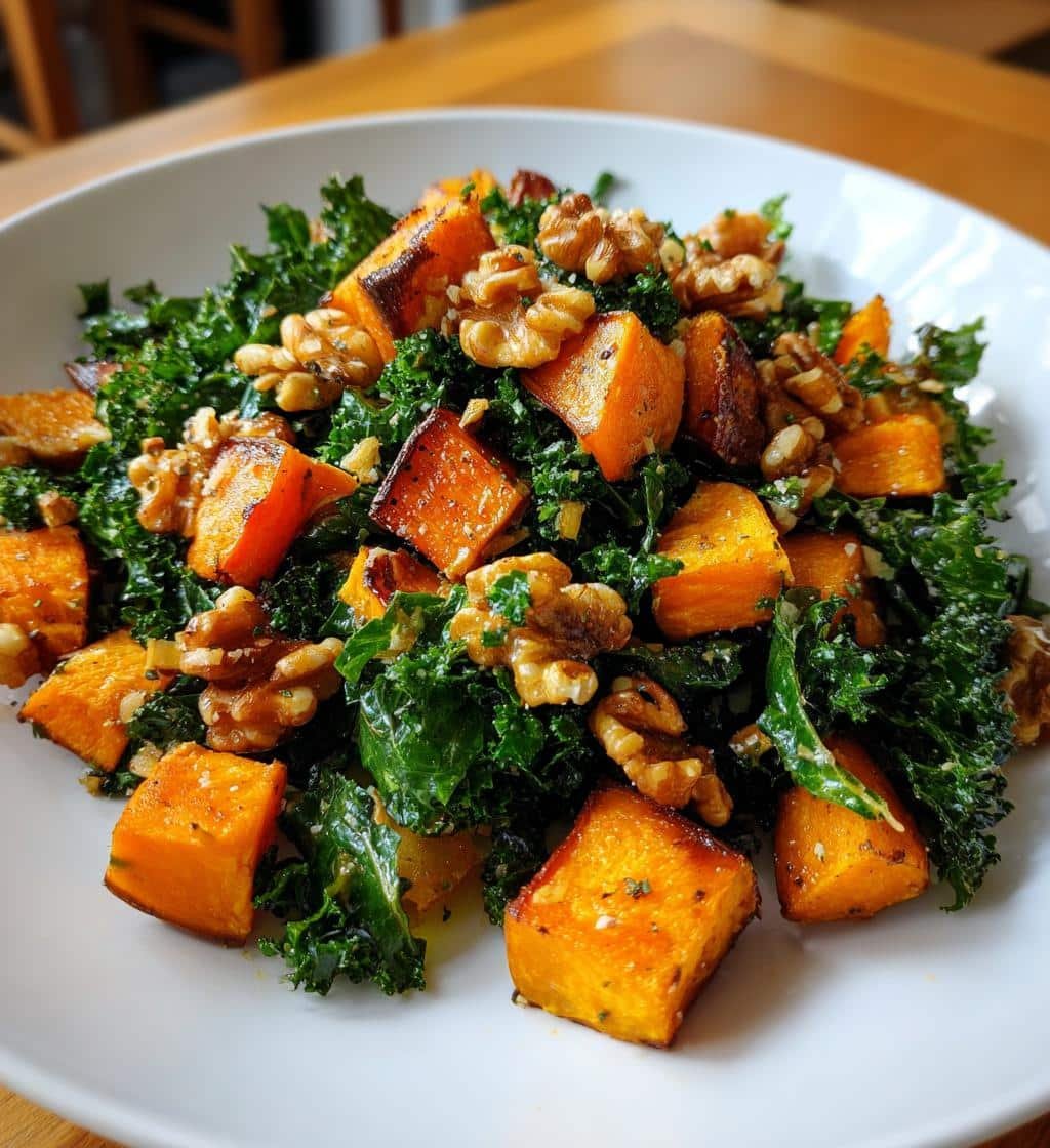 Healthy Sweet Potato & Kale Warm Salad
