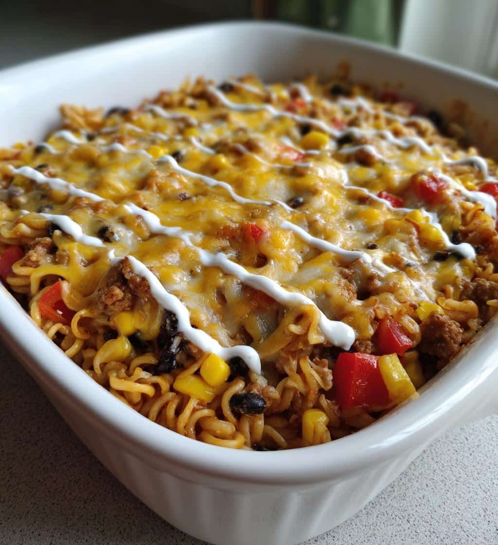 Healthy Taco Ramen Casserole