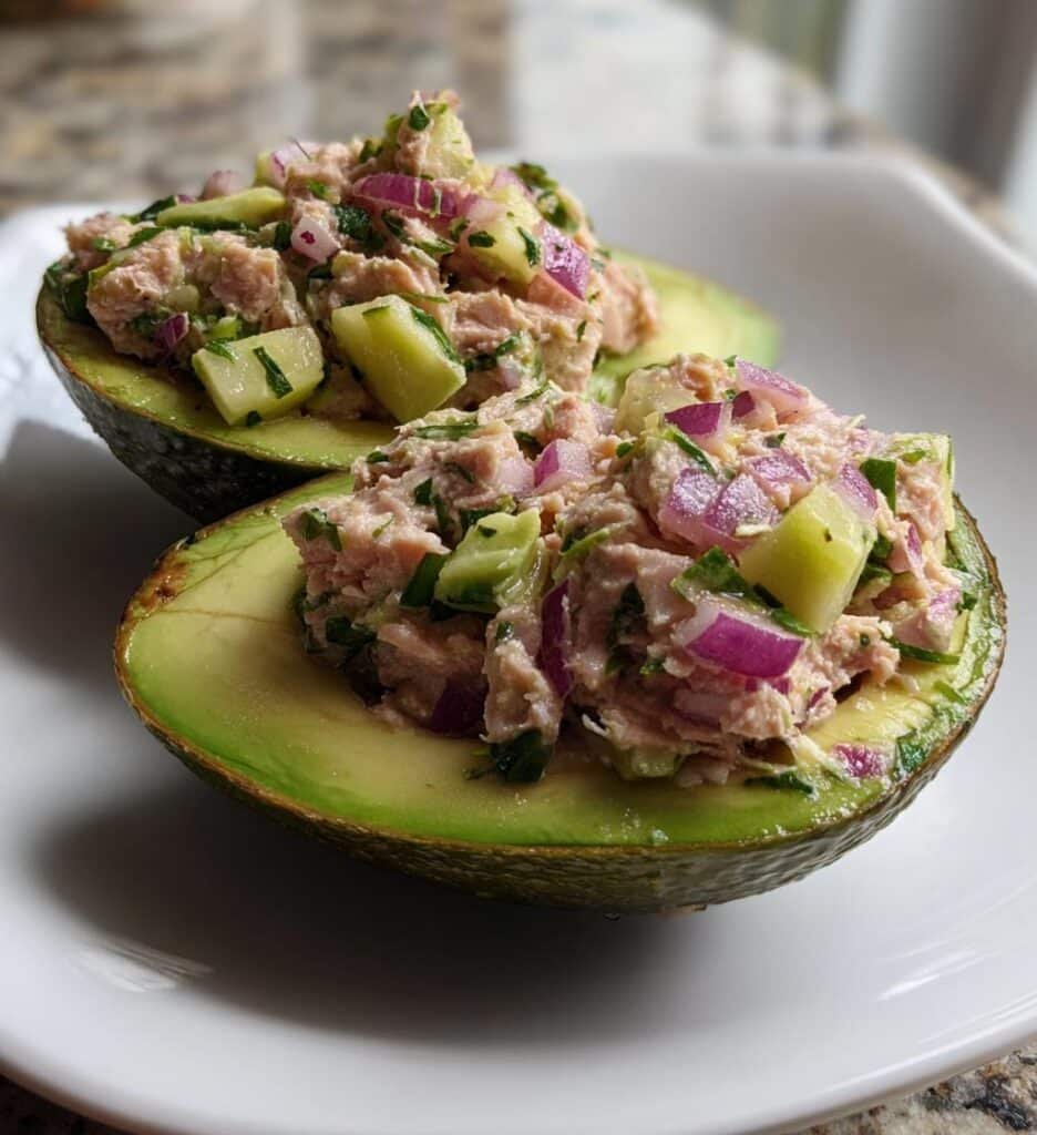 Healthy Tuna Stuffed Avocado Salad