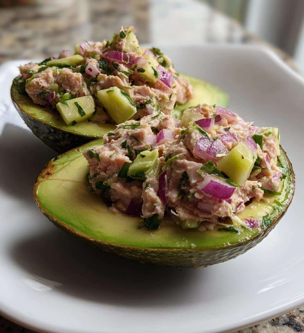 Healthy Tuna Stuffed Avocado Salad