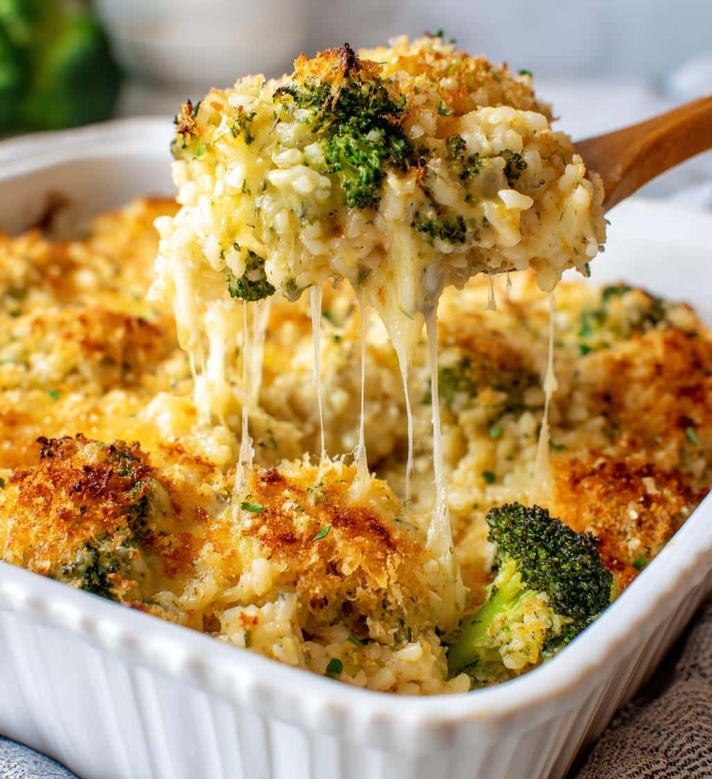 Healthy Vegan Cheesy Broccoli Rice Casserole - detail 1