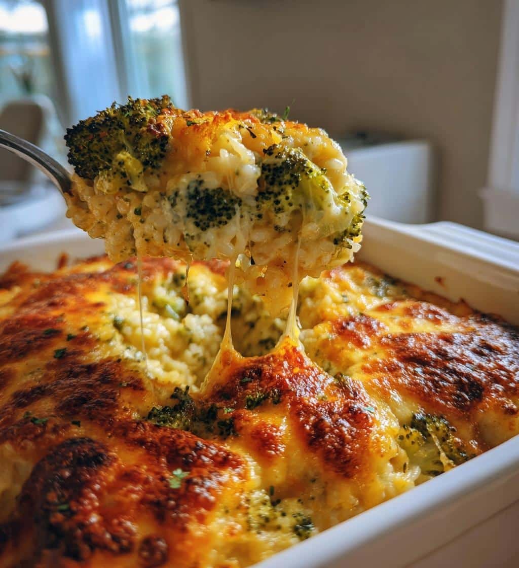 Healthy Vegan Cheesy Broccoli Rice Casserole