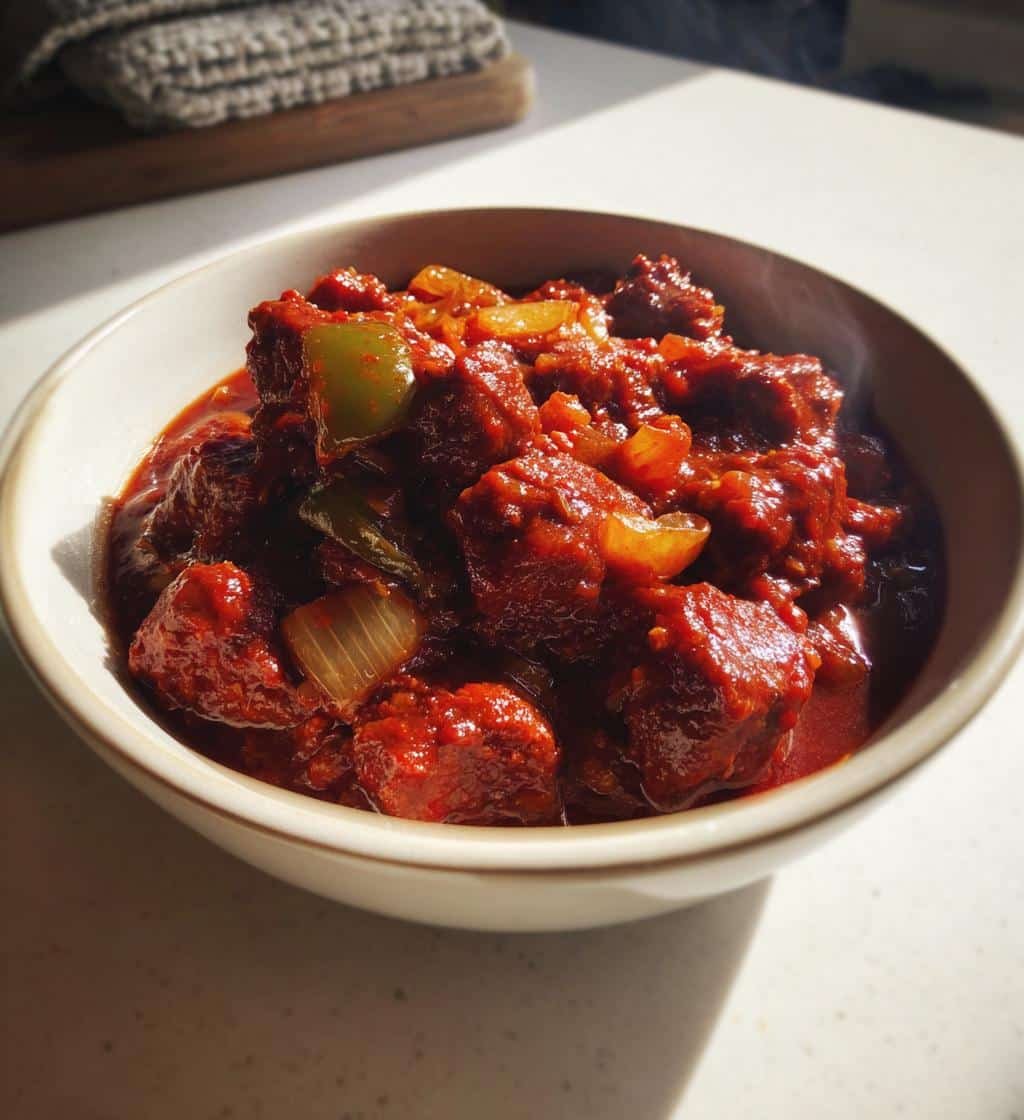 Healthy Vegan Seitan Chile Colorado Stew Casserole - detail 1