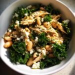 Healthy Warm Winter Bean Salad with Chicken and Kale