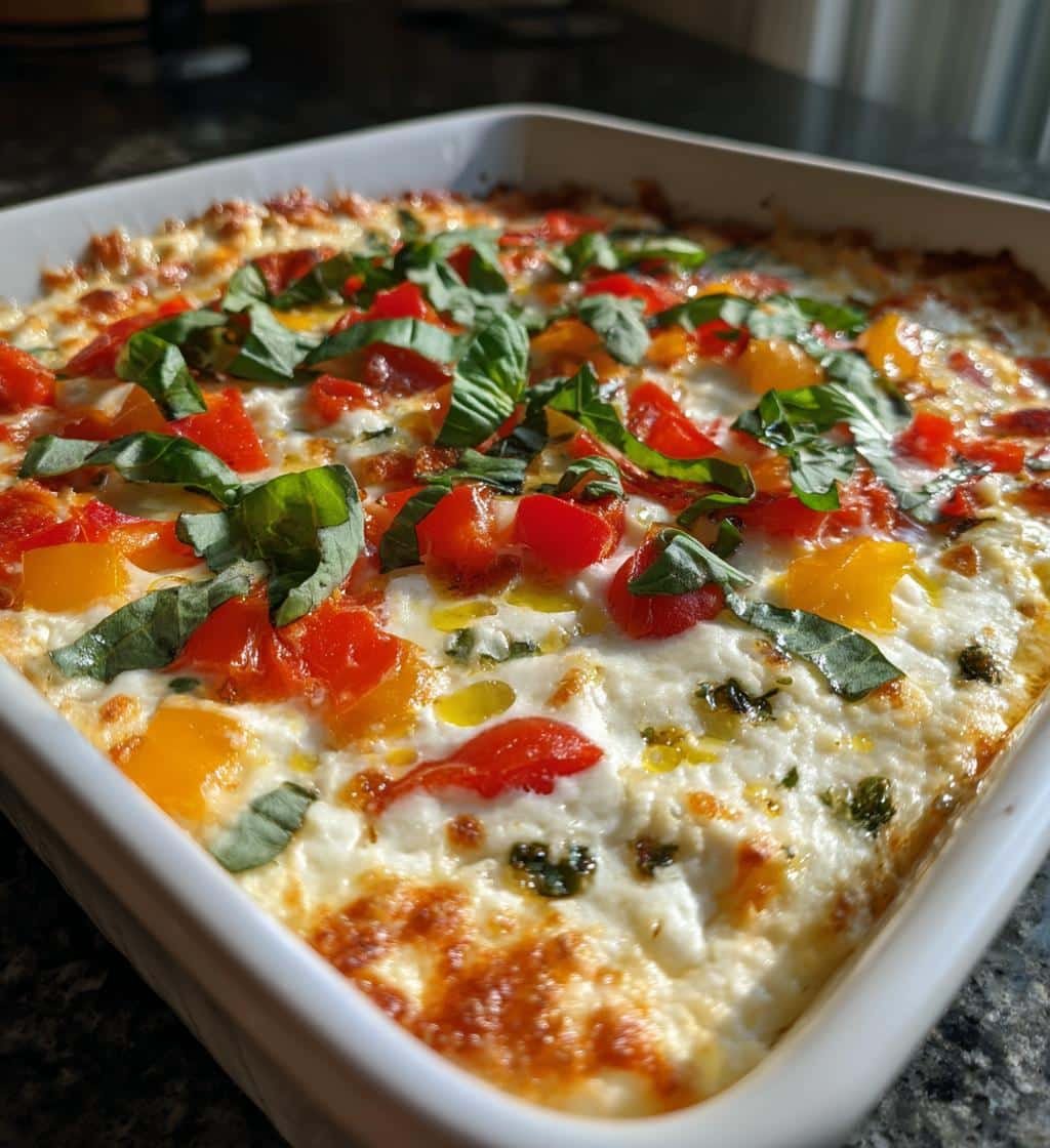 Healthy veggie pizza dip